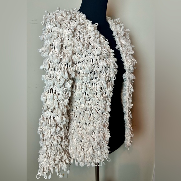 M/L Molly Green Cream Shaggy Cardigan - Picture 3 of 9